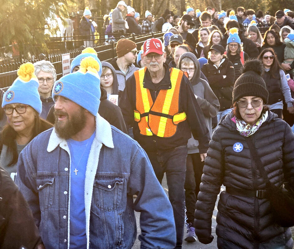 Before it began, the Coldest Night of the Year walk in Langley City on Saturday had already hit its target. Power In Youth was one of 16 teams, 136 walkers, and 35 volunteers who raised more than $20,000. (Dan Ferguson/Langley Advance Times)