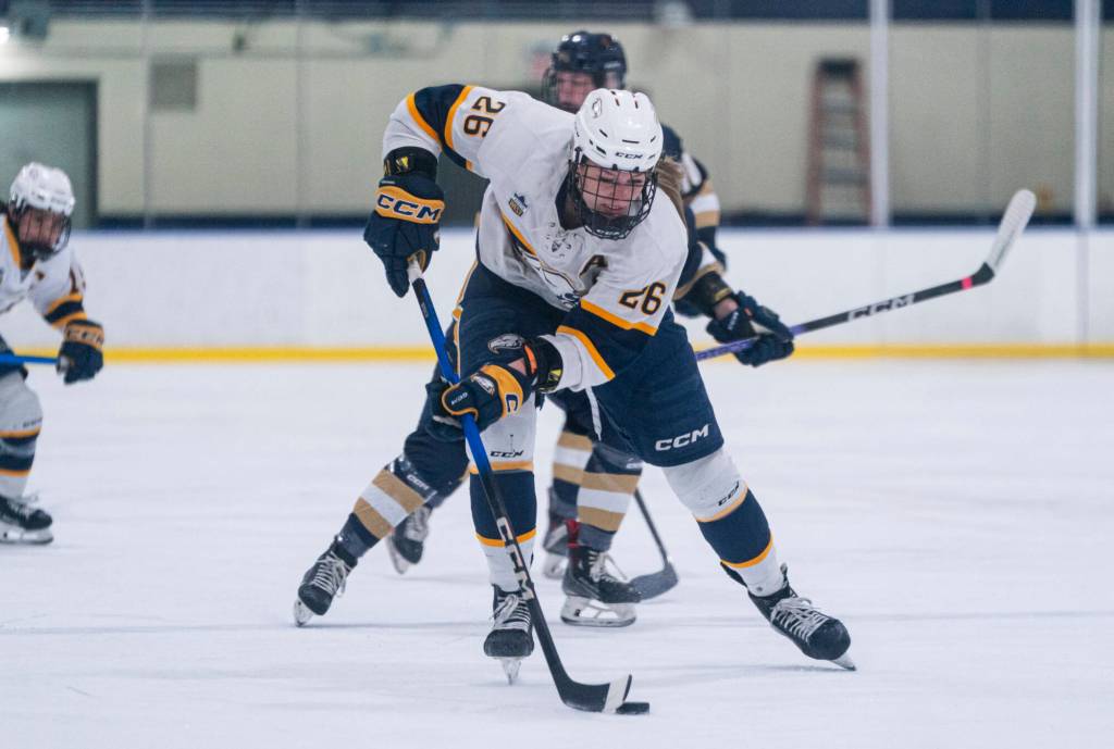 UBC Thunderbirds women&rsquo;s hockey player and White Rock native Grace Elliott, who is the reigning Canada West and U Sports Player of the year as well as the top scorer in her conference &mdash; and across Canada &mdash; is currently in playoffs with her team in the quest for a national title. (Rich Lam/UBC Athletics Photo)