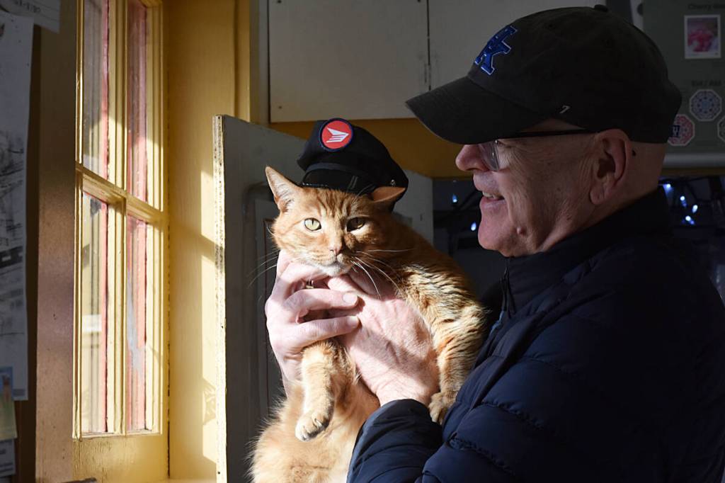 Whonnock resident Paul Stanley holds Sid, the honourary postmaster for the Whonnock Post Office. (Colleen Flanagan/The News)