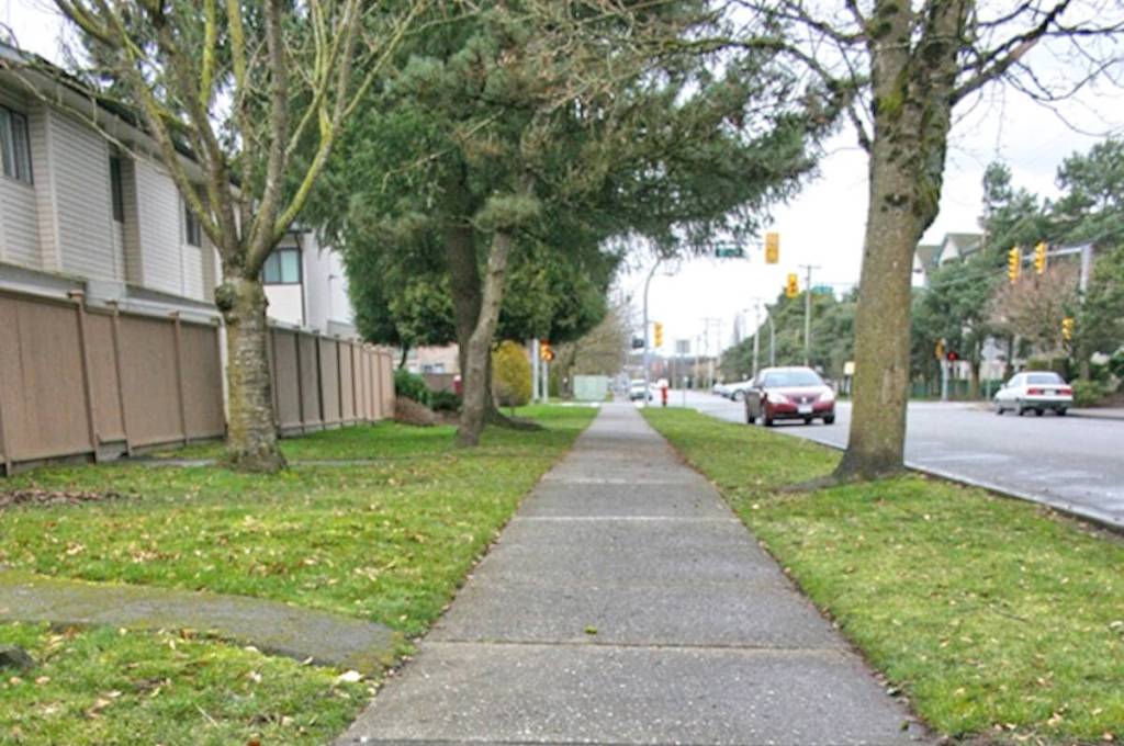 William James McCotter kicked and beat two people to death on this stretch of Langley City sidewalk in 2001. (Langley Advance Times file)